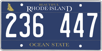 RI license plate 236447