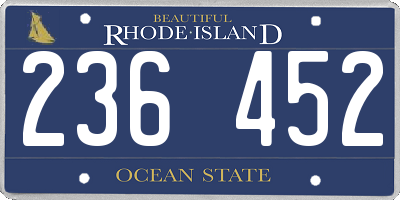 RI license plate 236452