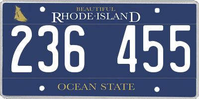 RI license plate 236455