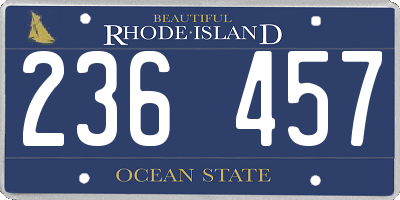 RI license plate 236457