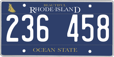 RI license plate 236458