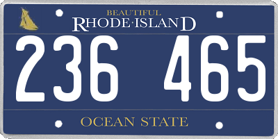 RI license plate 236465