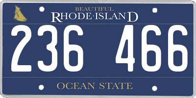 RI license plate 236466