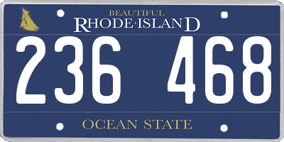 RI license plate 236468