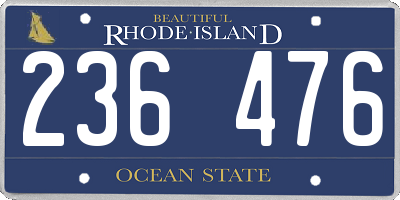RI license plate 236476