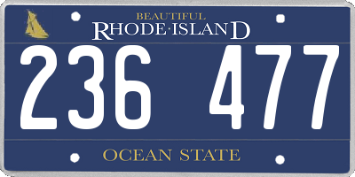 RI license plate 236477