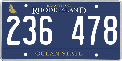 RI license plate 236478