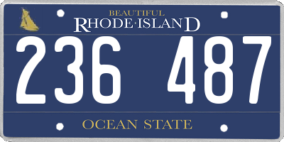 RI license plate 236487