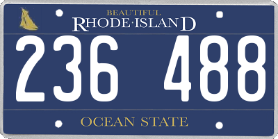 RI license plate 236488
