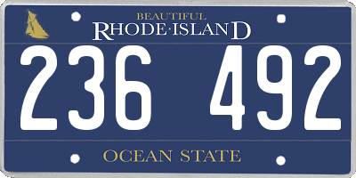 RI license plate 236492