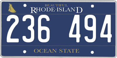 RI license plate 236494