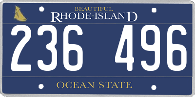 RI license plate 236496