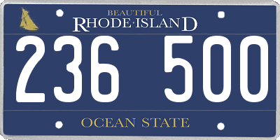 RI license plate 236500