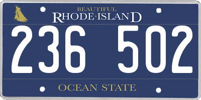 RI license plate 236502