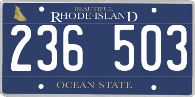 RI license plate 236503