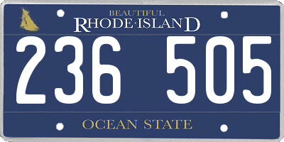 RI license plate 236505