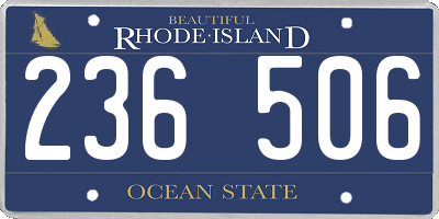 RI license plate 236506