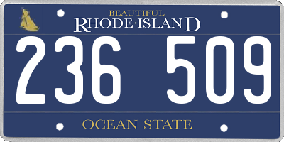 RI license plate 236509