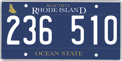 RI license plate 236510