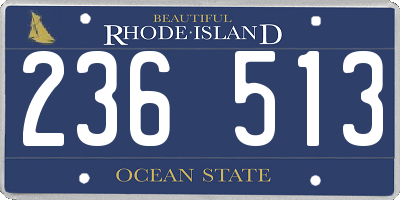 RI license plate 236513