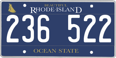 RI license plate 236522