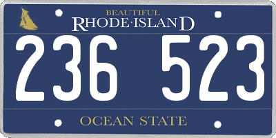 RI license plate 236523