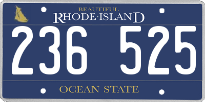 RI license plate 236525
