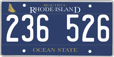 RI license plate 236526