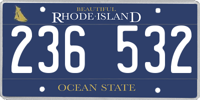 RI license plate 236532