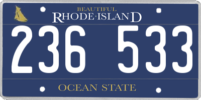 RI license plate 236533