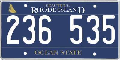 RI license plate 236535