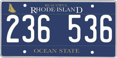 RI license plate 236536