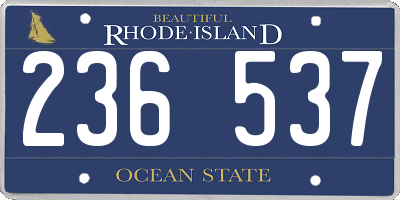 RI license plate 236537