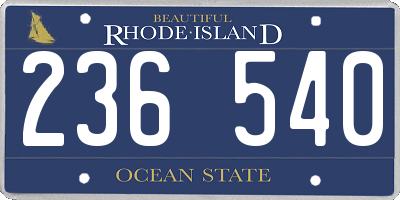 RI license plate 236540