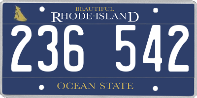RI license plate 236542