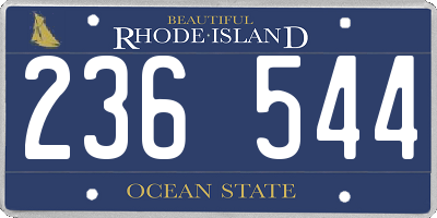 RI license plate 236544