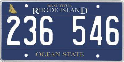 RI license plate 236546
