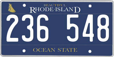 RI license plate 236548
