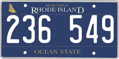 RI license plate 236549