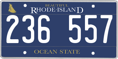 RI license plate 236557