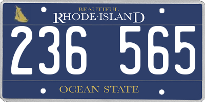 RI license plate 236565