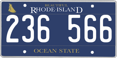 RI license plate 236566
