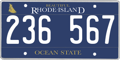 RI license plate 236567