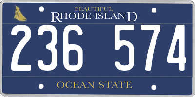 RI license plate 236574