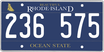 RI license plate 236575