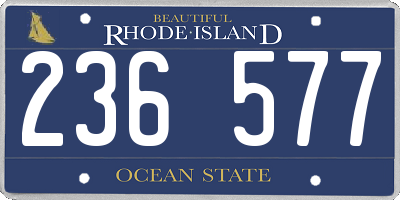RI license plate 236577