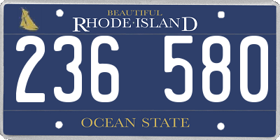 RI license plate 236580