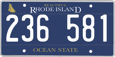 RI license plate 236581
