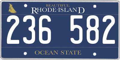 RI license plate 236582