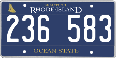 RI license plate 236583
